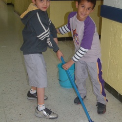 Cleaning up the school, Grade 2